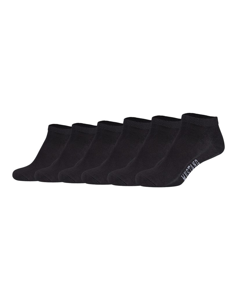 Mustang-Damen-Socken-6er-Pack-Casual-Organic-Cotton-Sneaker-6-Pack-schwarz