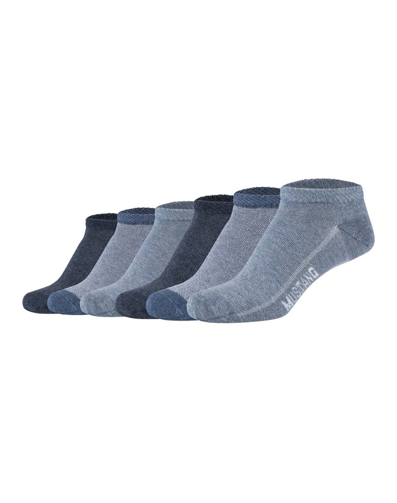 Mustang-Damen-Socken-6er-Pack-Casual-Organic-Cotton-Sneaker-6-Pack-schwarz