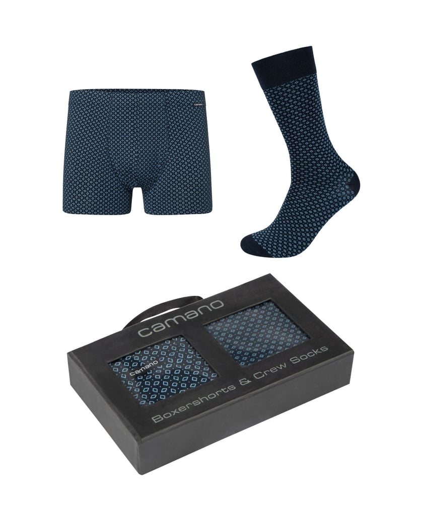 Camano-Boxershorts-&-Socks-comfort-cotton-in-Box-blau