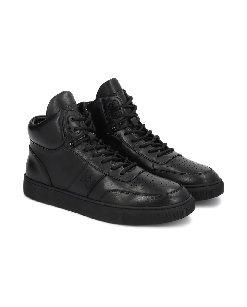 Kazar-High-Top-Sneakers-aus-Naturleder-schwarz