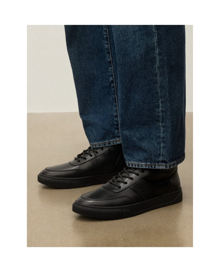 Kazar-High-Top-Sneakers-aus-Naturleder-schwarz