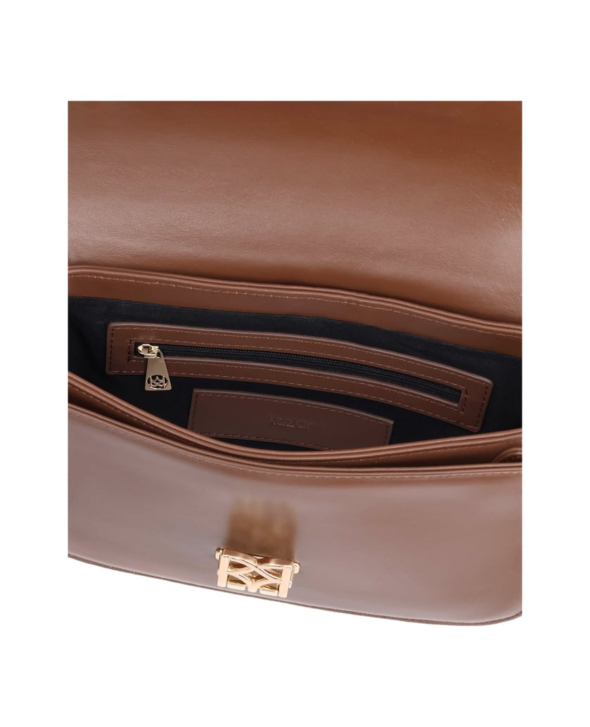 Kazar-Brown-handbag-with-hinged-clasp-hnědá