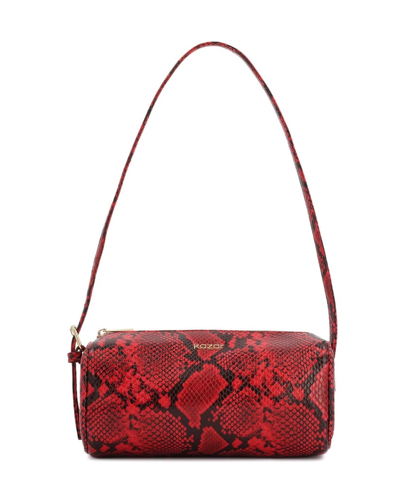 Kazar-Red-snake-pattern-handbag-červená