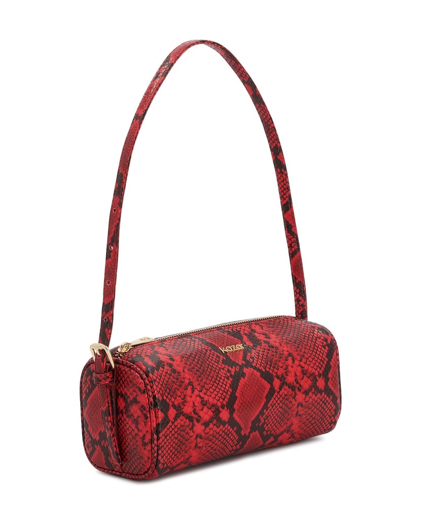 Kazar-Red-snake-pattern-handbag-červená