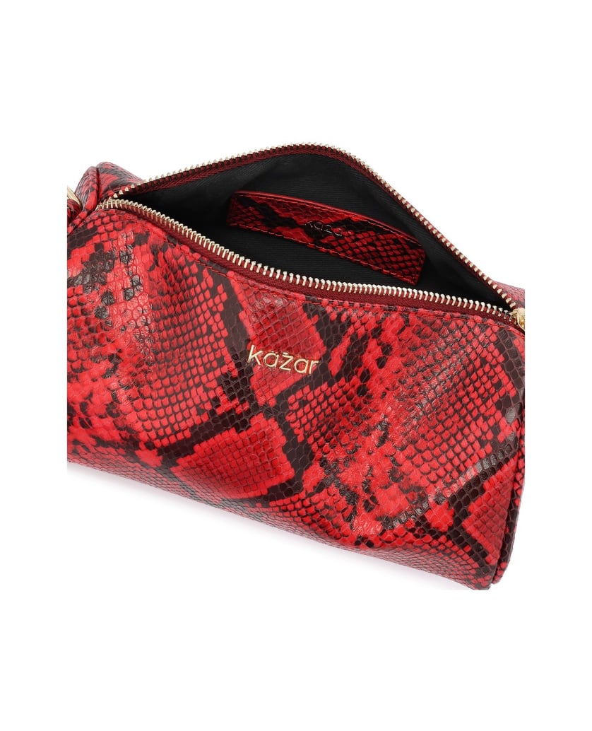 Kazar-Red-snake-pattern-handbag-červená