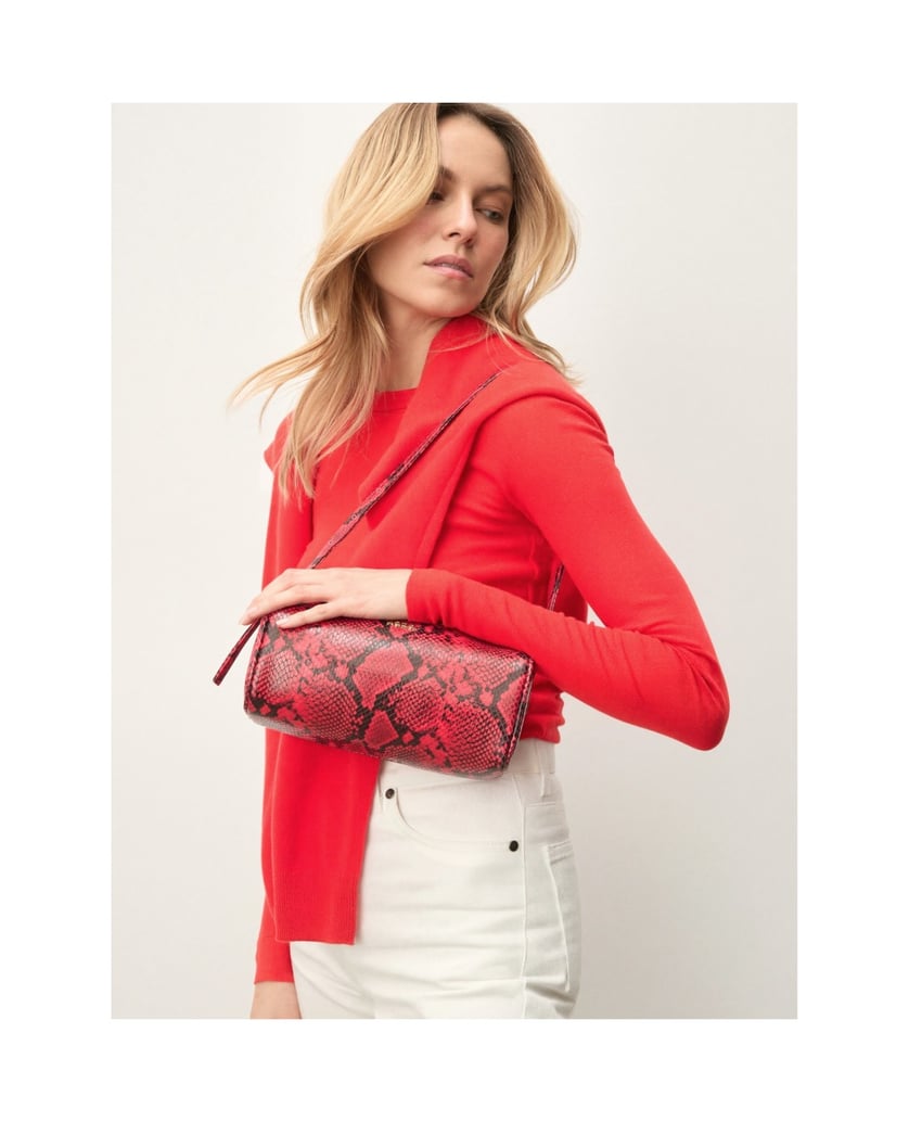 Kazar-Red-snake-pattern-handbag-červená