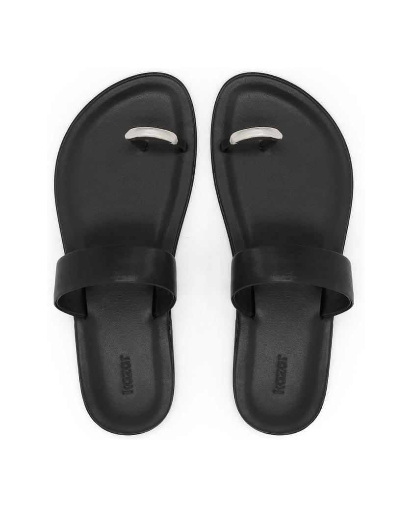 Kazar-Schwarze-Flip-Flops-mit-Zehensteg-schwarz