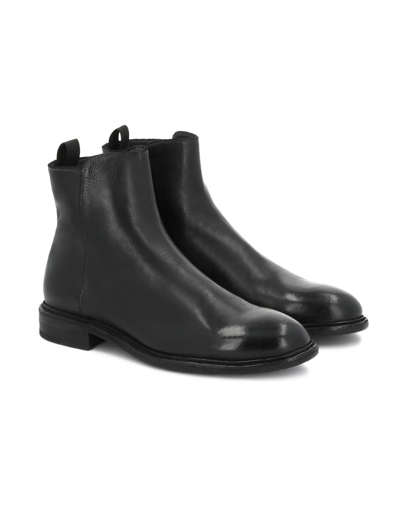 Kazar-Black-leather-boots-with-zipper-čierna