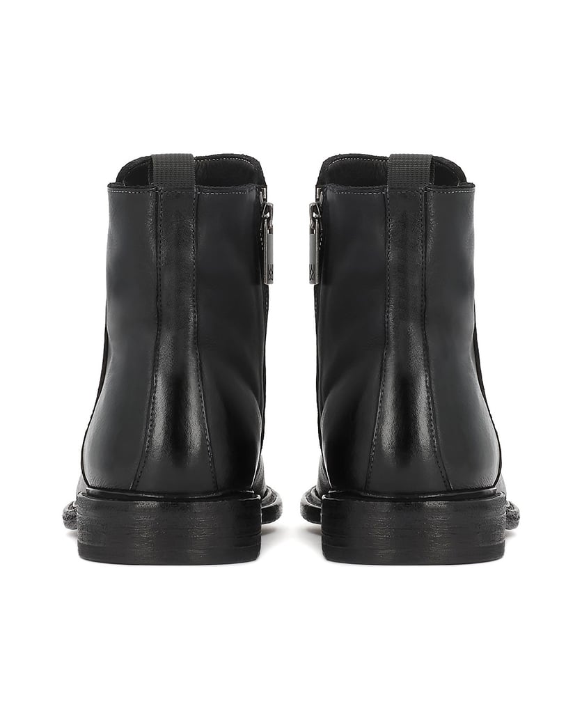 Kazar-Black-leather-boots-with-zipper-čierna