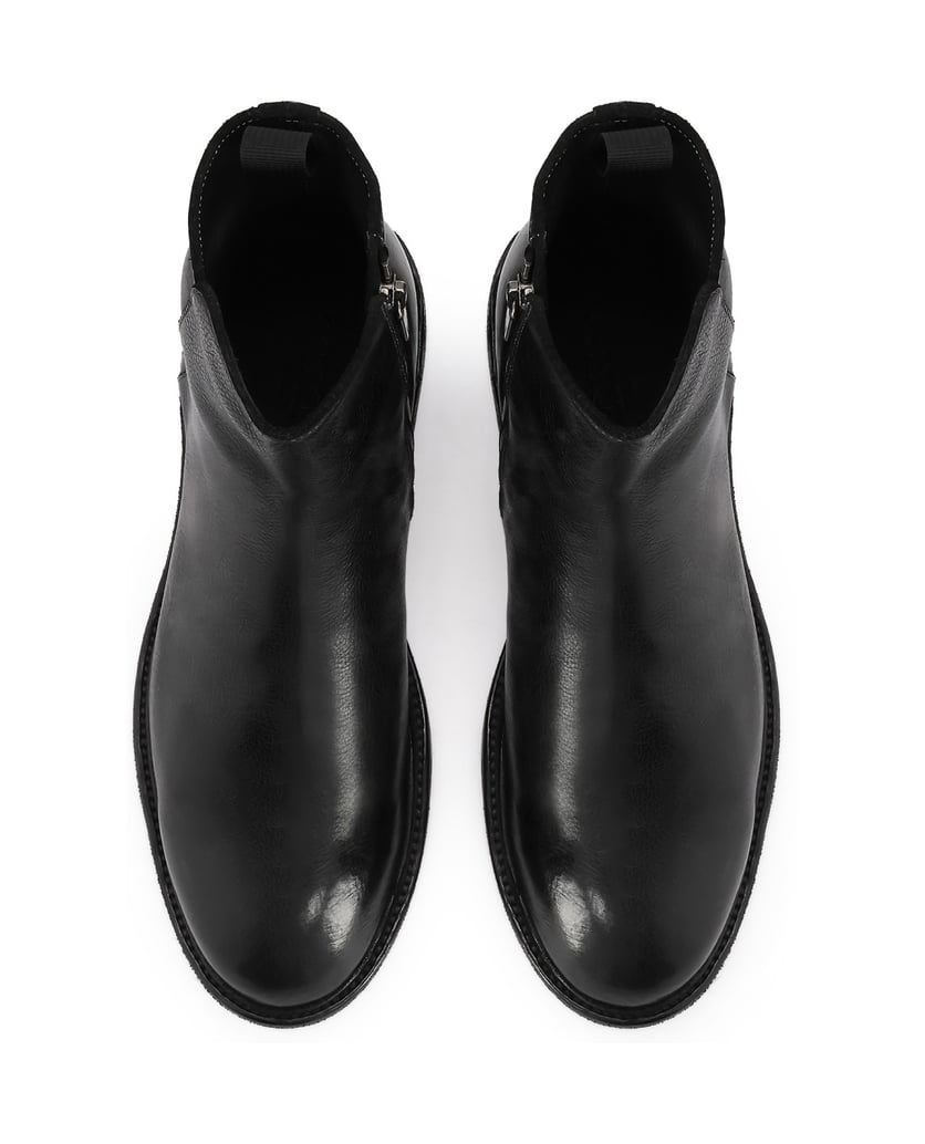 Kazar-Black-leather-boots-with-zipper-čierna
