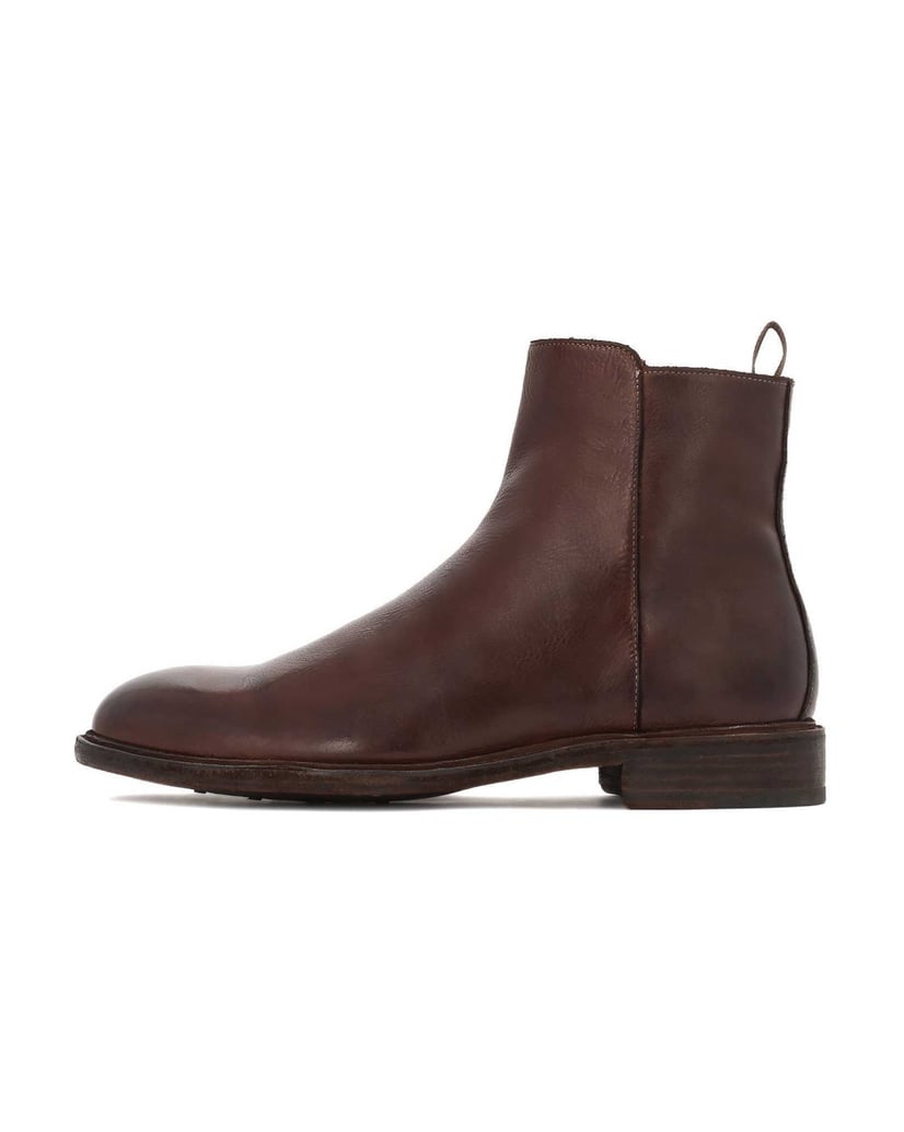 Kazar-Brown-zipped-boots-with-leather-sole-hnědá