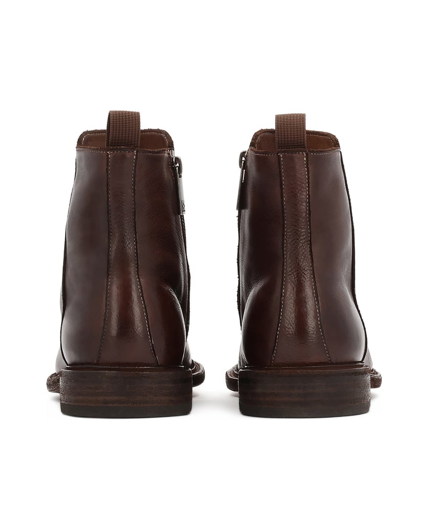 Kazar-Brown-zipped-boots-with-leather-sole-hnědá