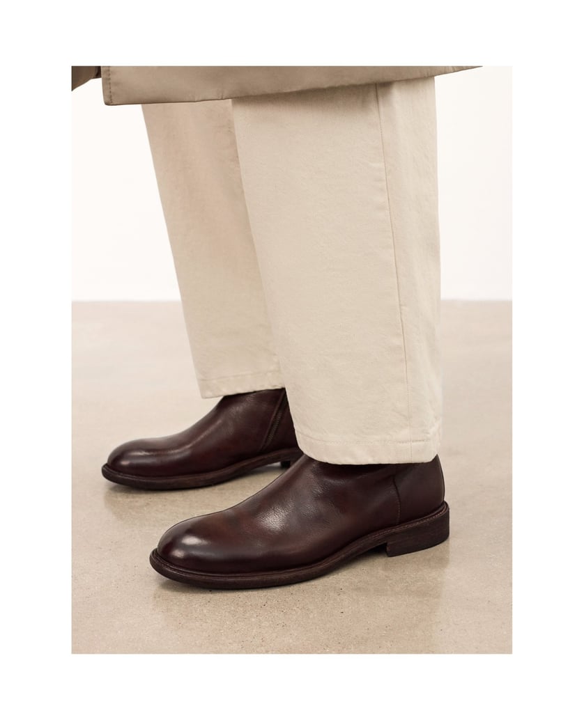 Kazar-Brown-zipped-boots-with-leather-sole-hnědá