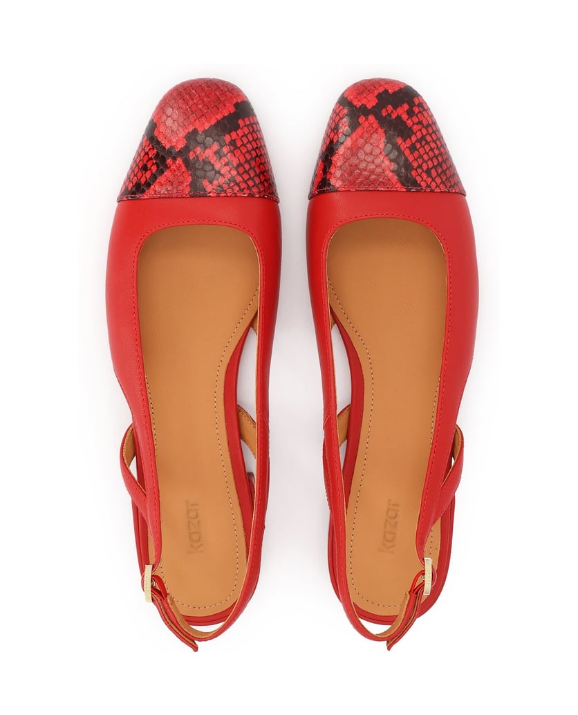 Kazar-Red-pumps-with-print-on-the-nose-červená