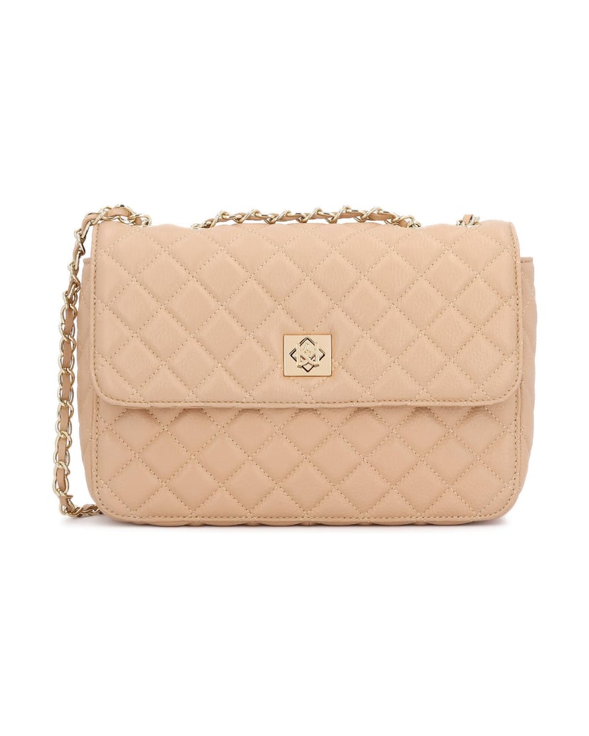 Kazar-Beige-quilted-leather-handbag-béžová