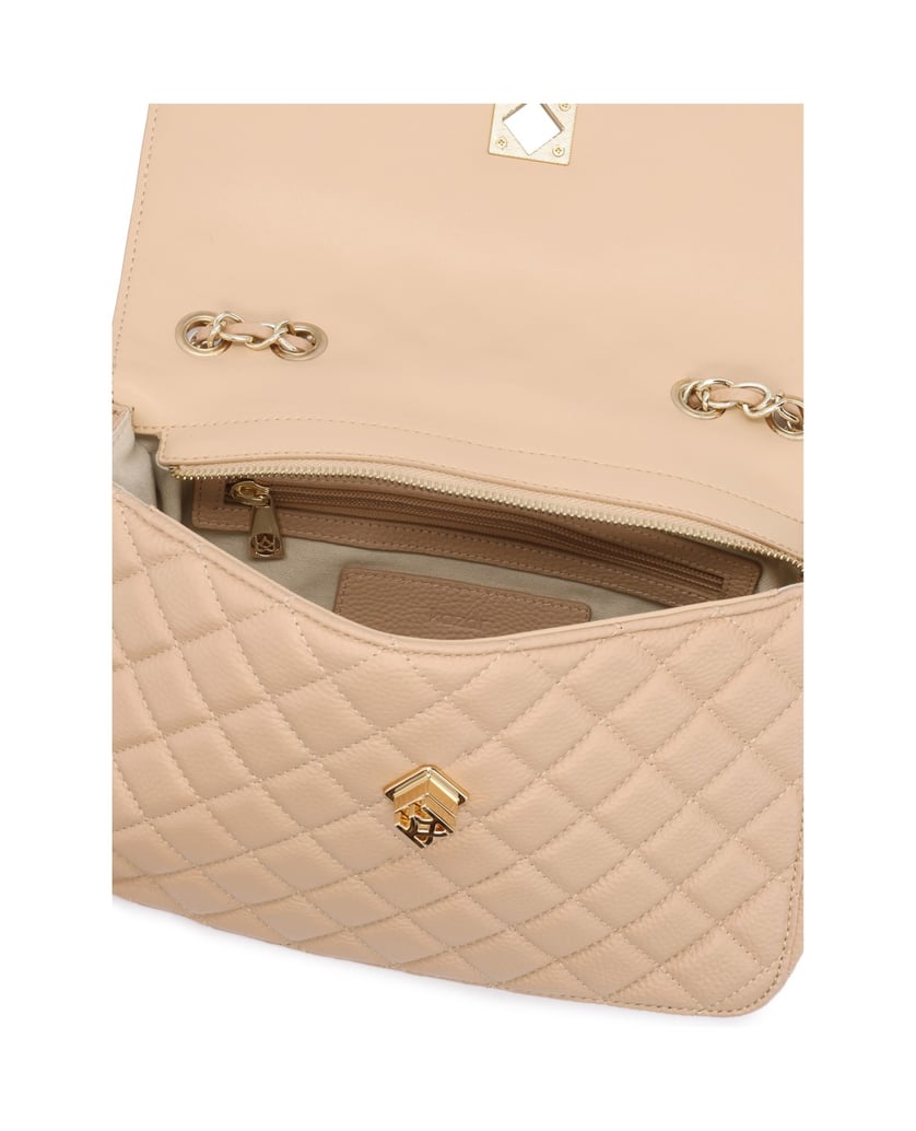 Kazar-Beige-quilted-leather-handbag-béžová
