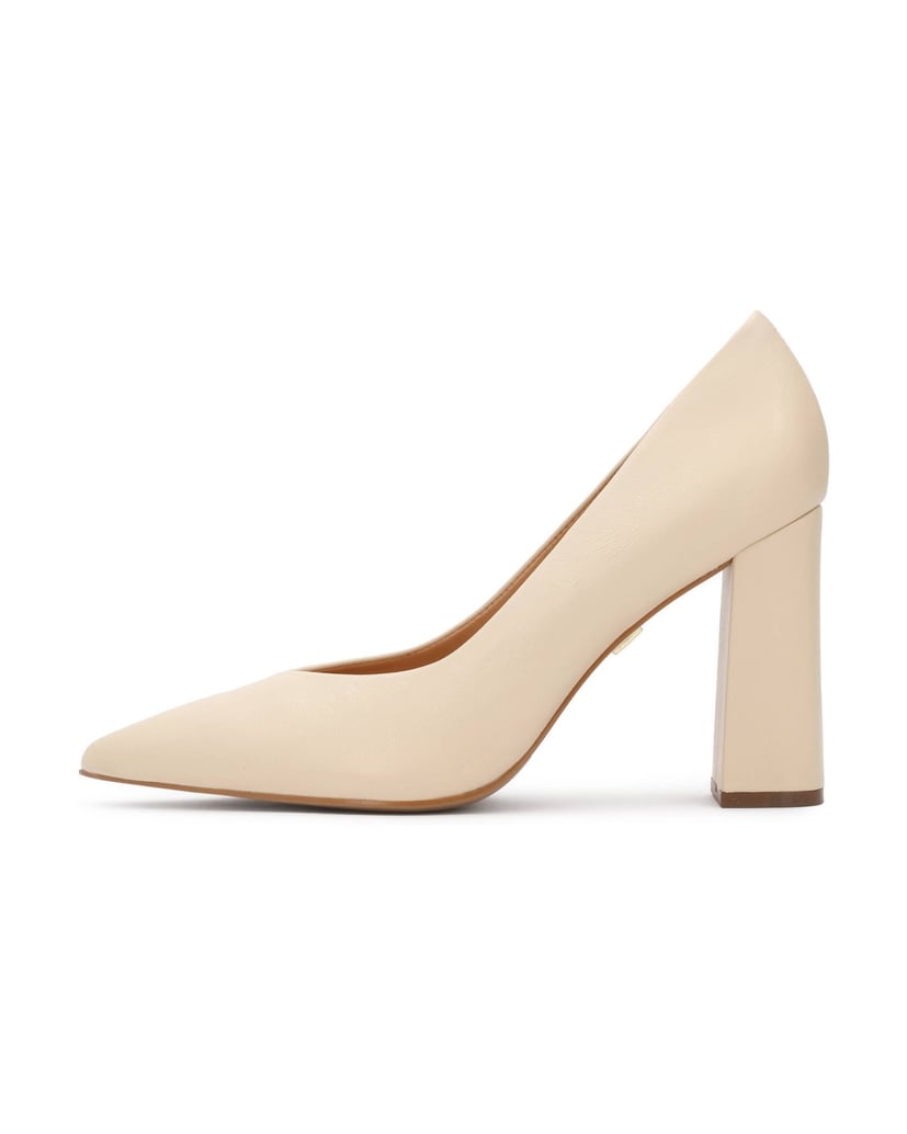 Kazar-Bright-leather-pumps-with-a-wide-heel-béžová