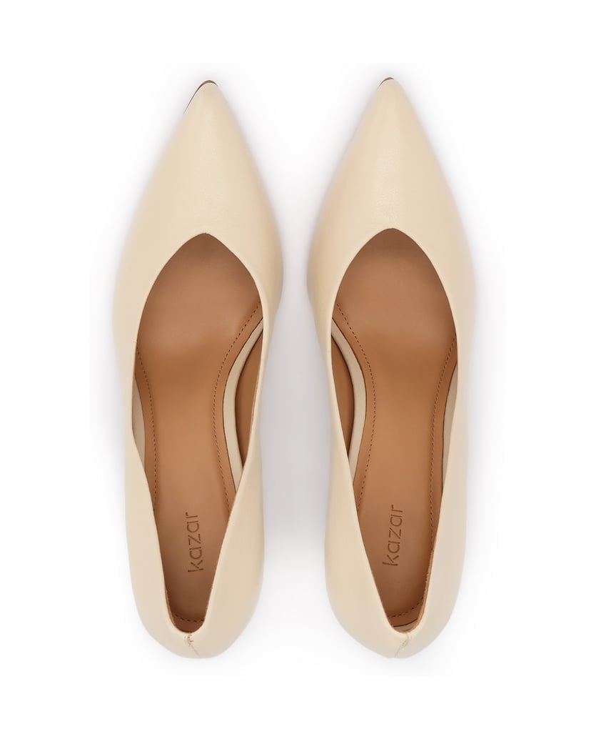 Kazar-Bright-leather-pumps-with-a-wide-heel-béžová