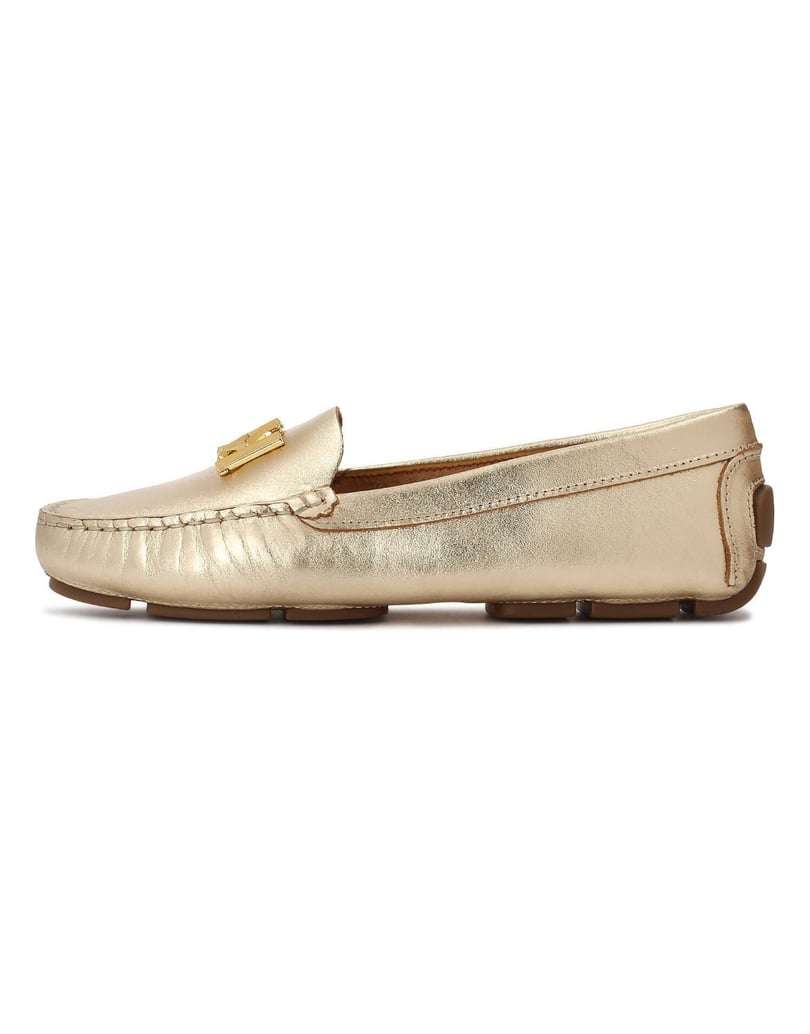 Kazar-Gold-monogrammed-leather-moccasins-zlatá