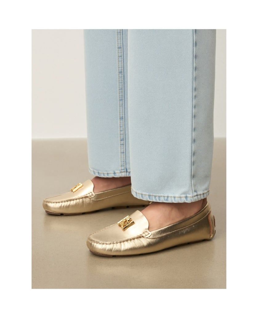 Kazar-Gold-monogrammed-leather-moccasins-zlatá