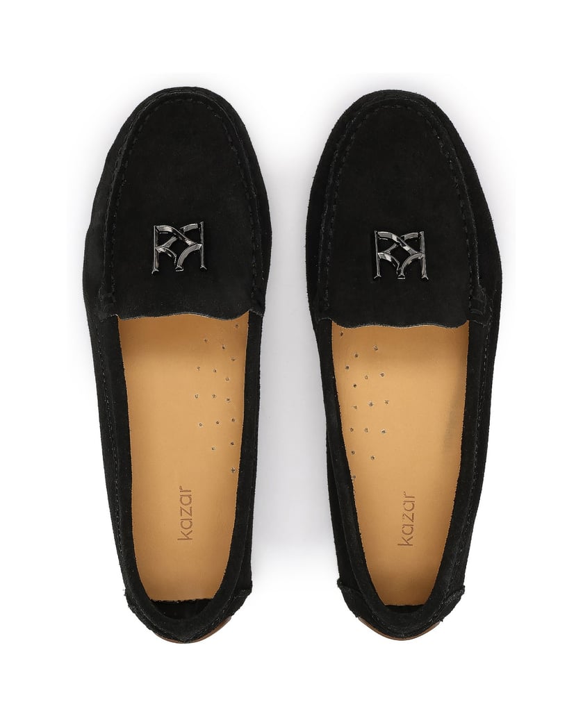 Kazar-Classic-black-suede-moccasins-černá