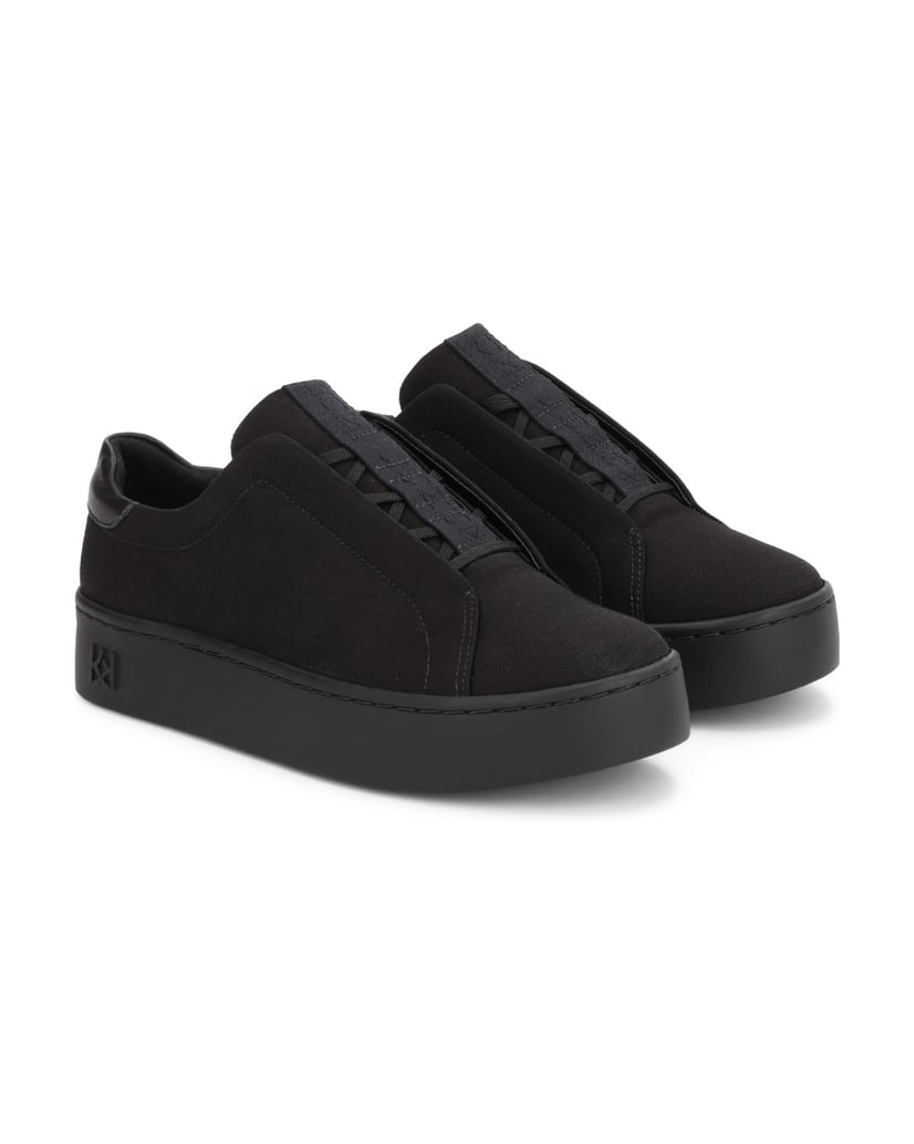 Kazar-Denim-Sneakers-mit-dickerer-Sohle-schwarz