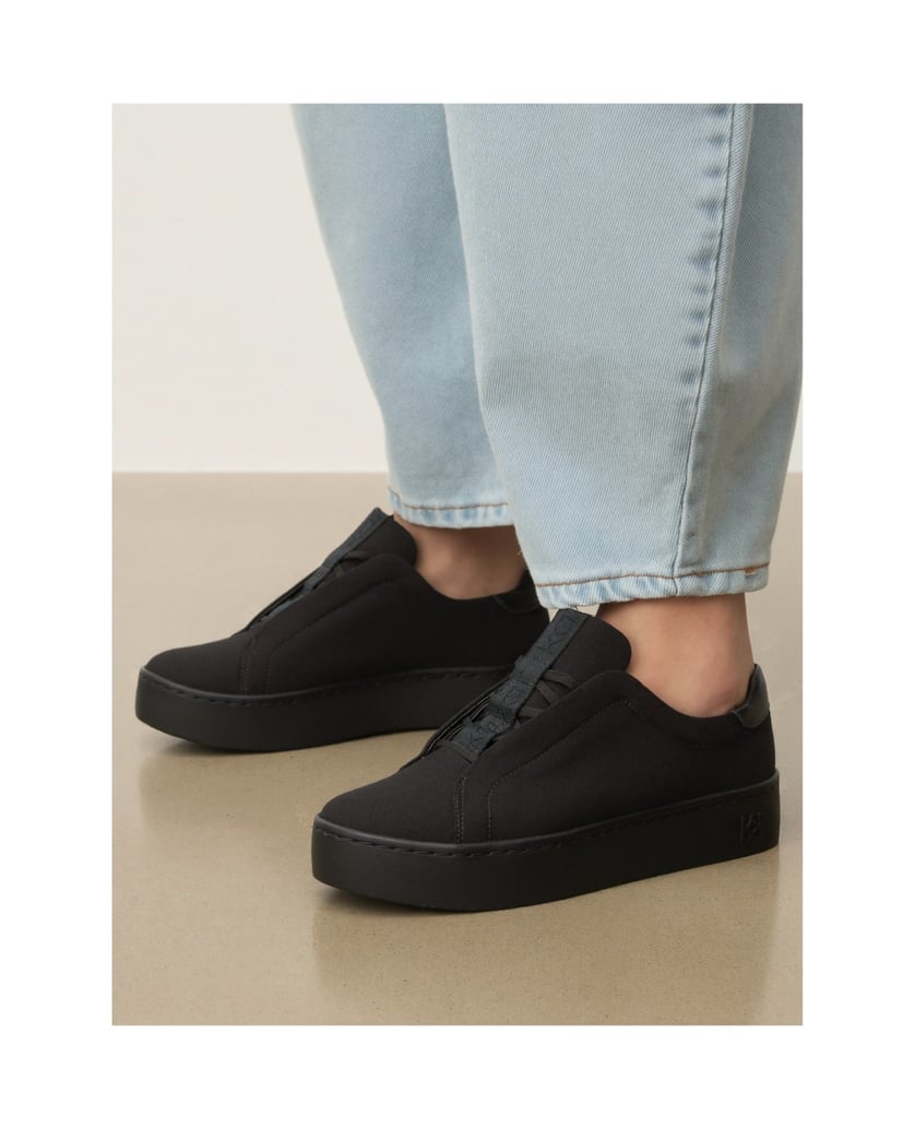 Kazar-Denim-Sneakers-mit-dickerer-Sohle-schwarz