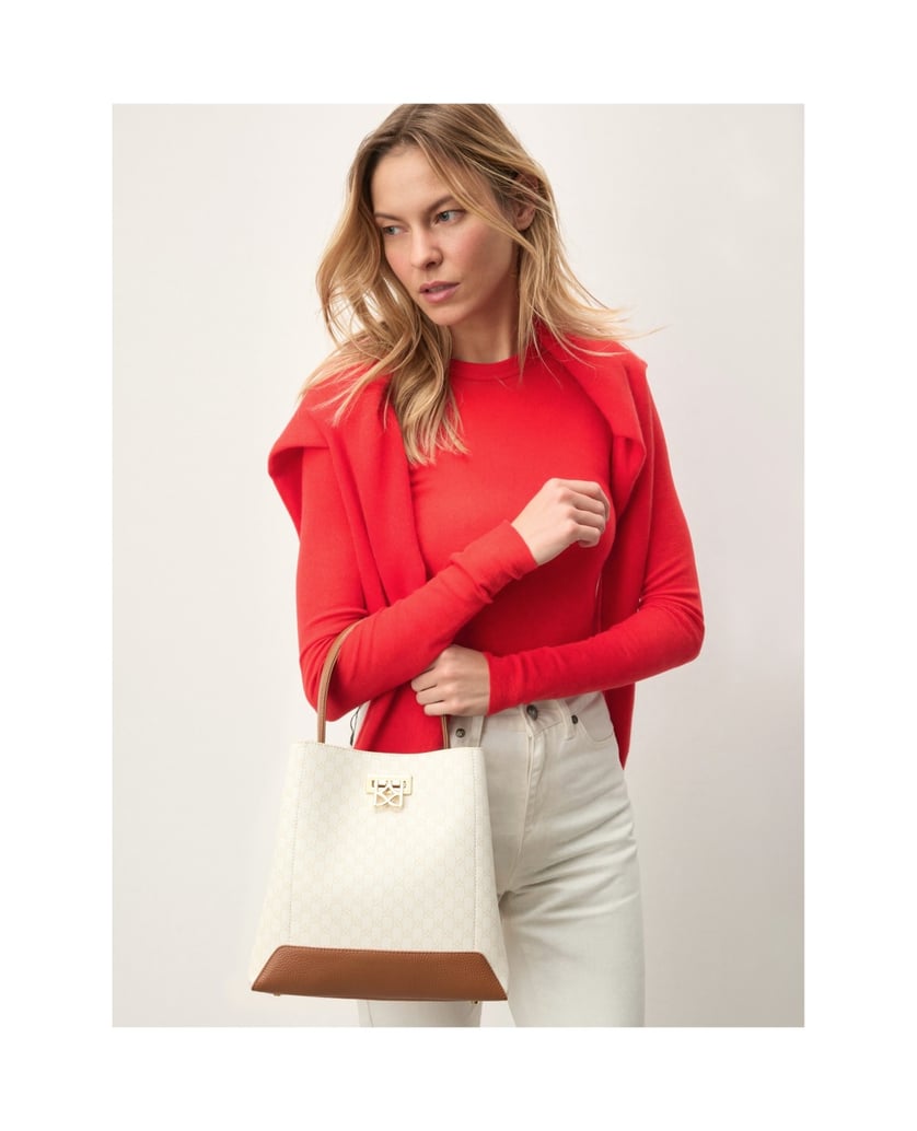 Kazar-Patterned-natural-leather-handbag-bílá