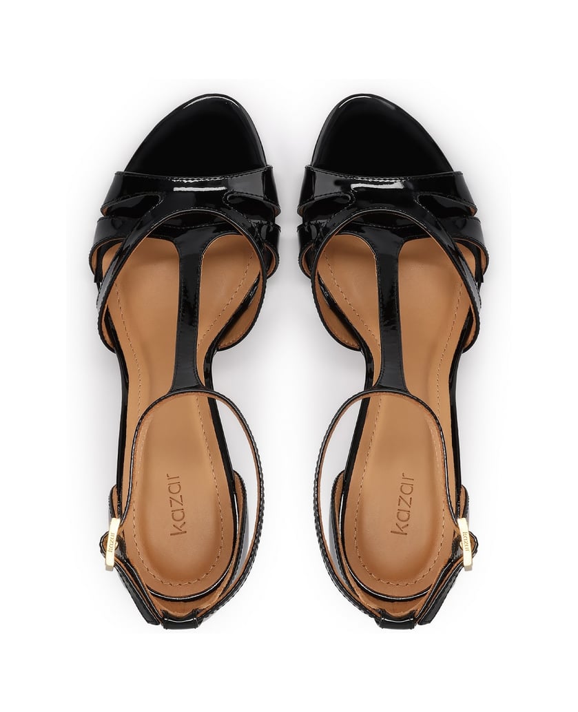 Kazar-Black-patent-leather-sandals-čierna