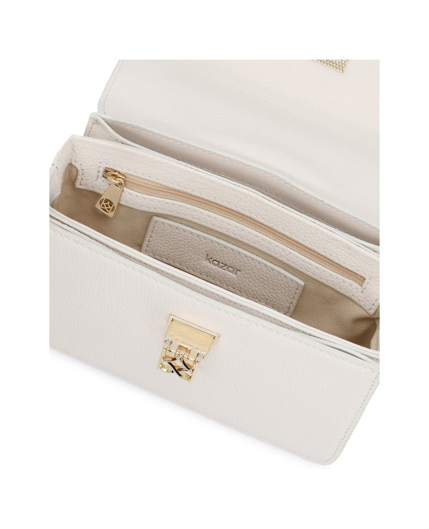 Kazar-White-stiff-handbag-with-wide-strap-biela