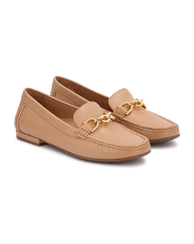 Kazar-Mokassins-aus-beigem-Leder