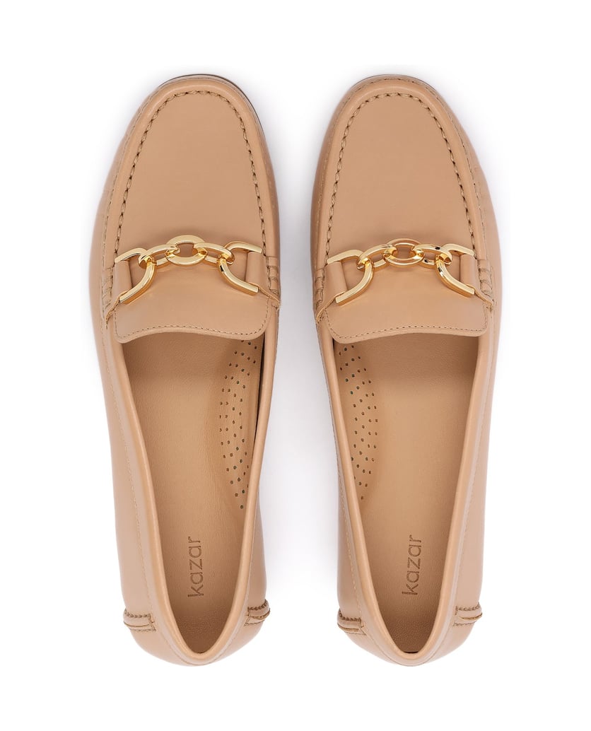 Kazar-Mokassins-aus-beigem-Leder