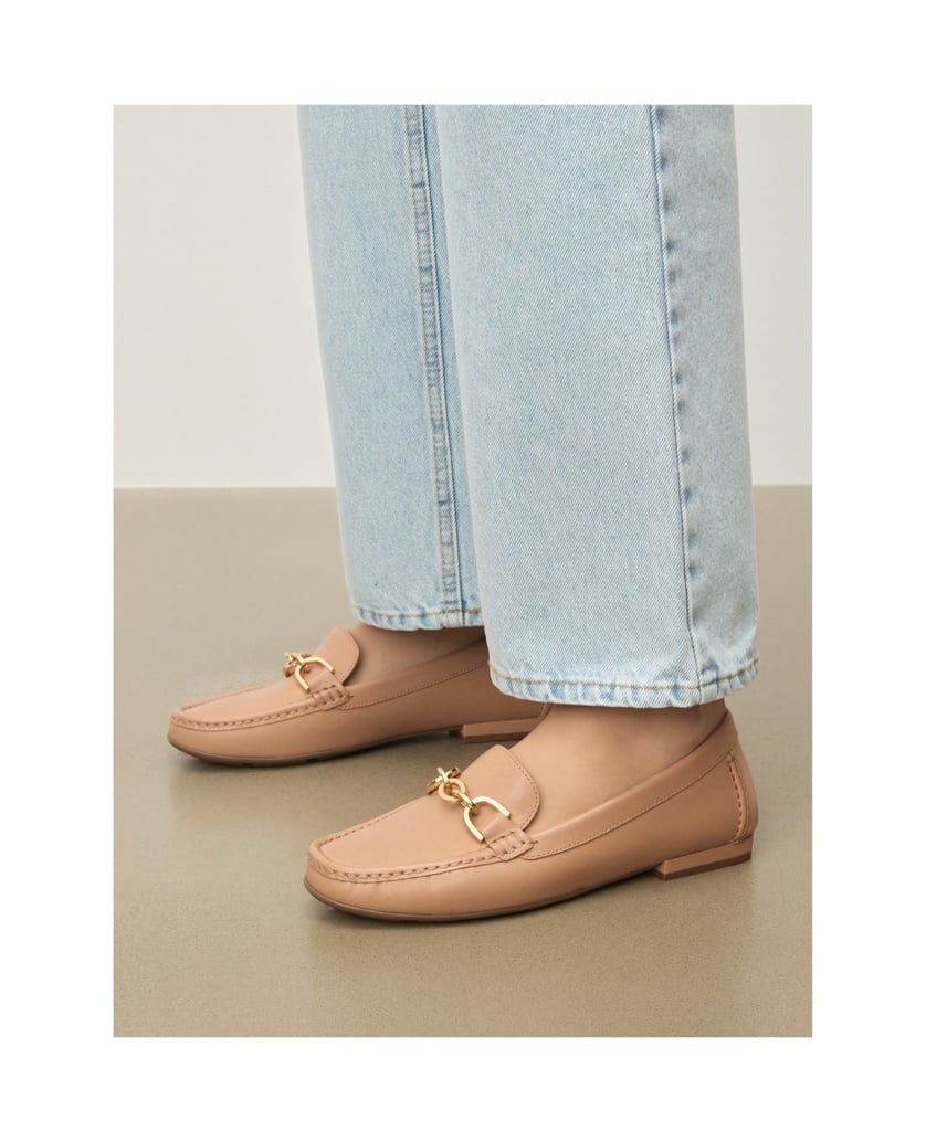 Kazar-Mokassins-aus-beigem-Leder