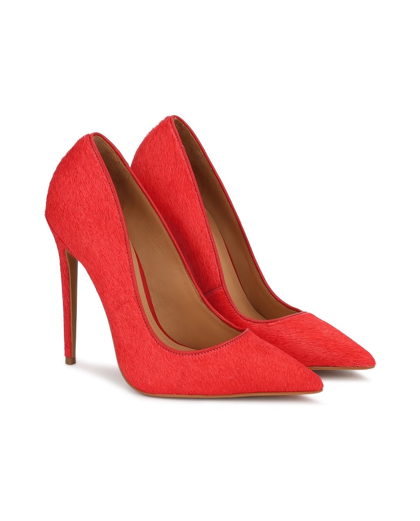 Kazar-Rote-Pumps-aus-Leder-mit-Fell-in-Rot-rot