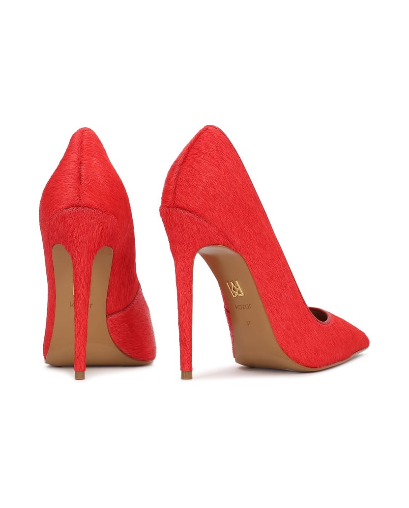 Kazar-Rote-Pumps-aus-Leder-mit-Fell-in-Rot-rot