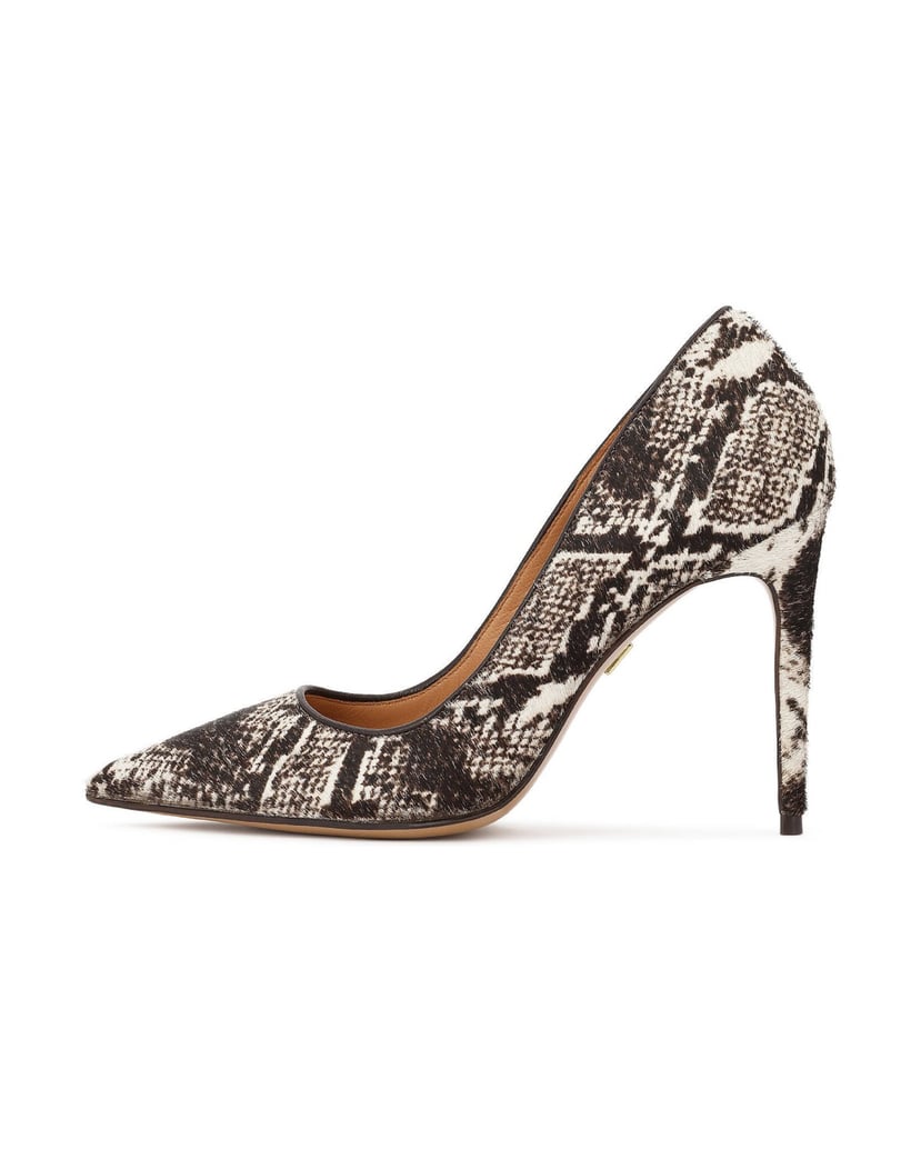Kazar-Snakeskin-pattern-leather-pumps-tmavá-hnedá