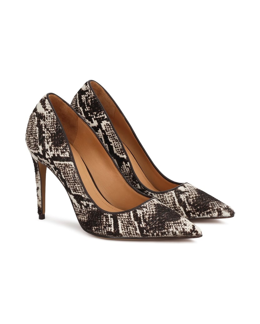Kazar-Snakeskin-pattern-leather-pumps-tmavá-hnedá