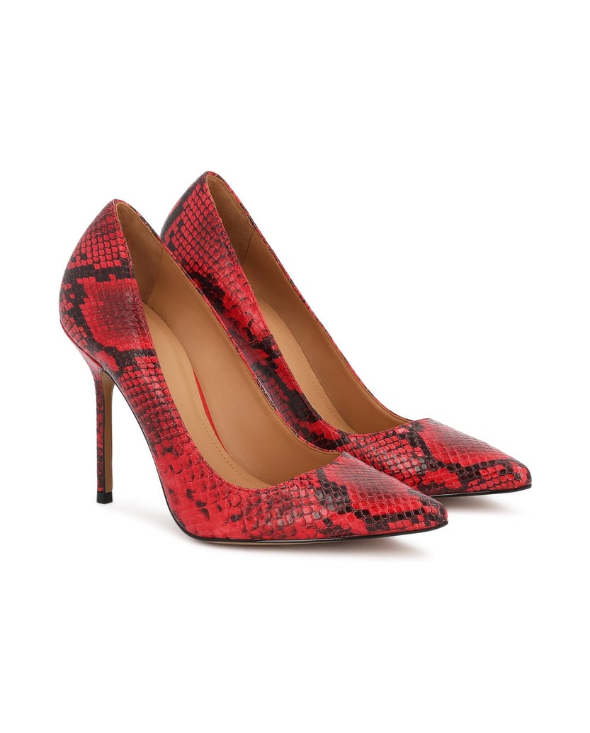Kazar-Red-snakeskin-pattern-pumps-červená