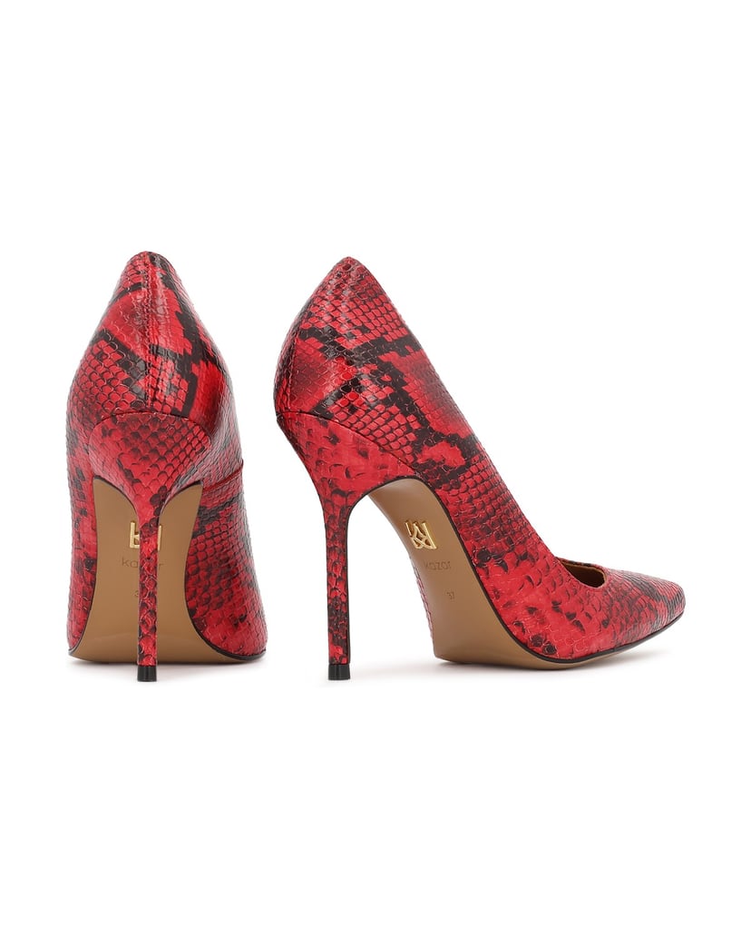 Kazar-Red-snakeskin-pattern-pumps-červená
