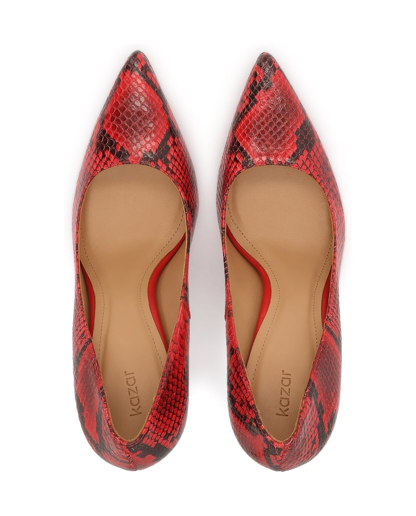 Kazar-Red-snakeskin-pattern-pumps-červená