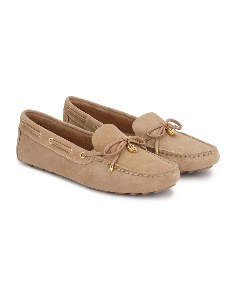 Kazar-Women's-Beige-Nubuck-Moccasins-with-bow-and-monogram-from-Kazar-béžová