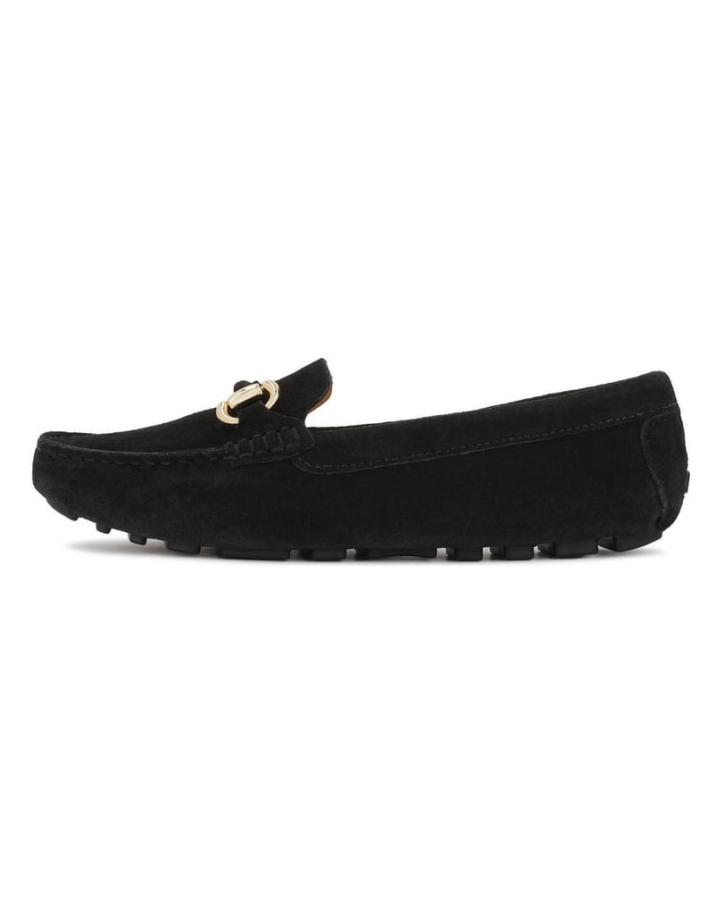 Kazar-Black-suede-moccasins-with-clutch-čierna