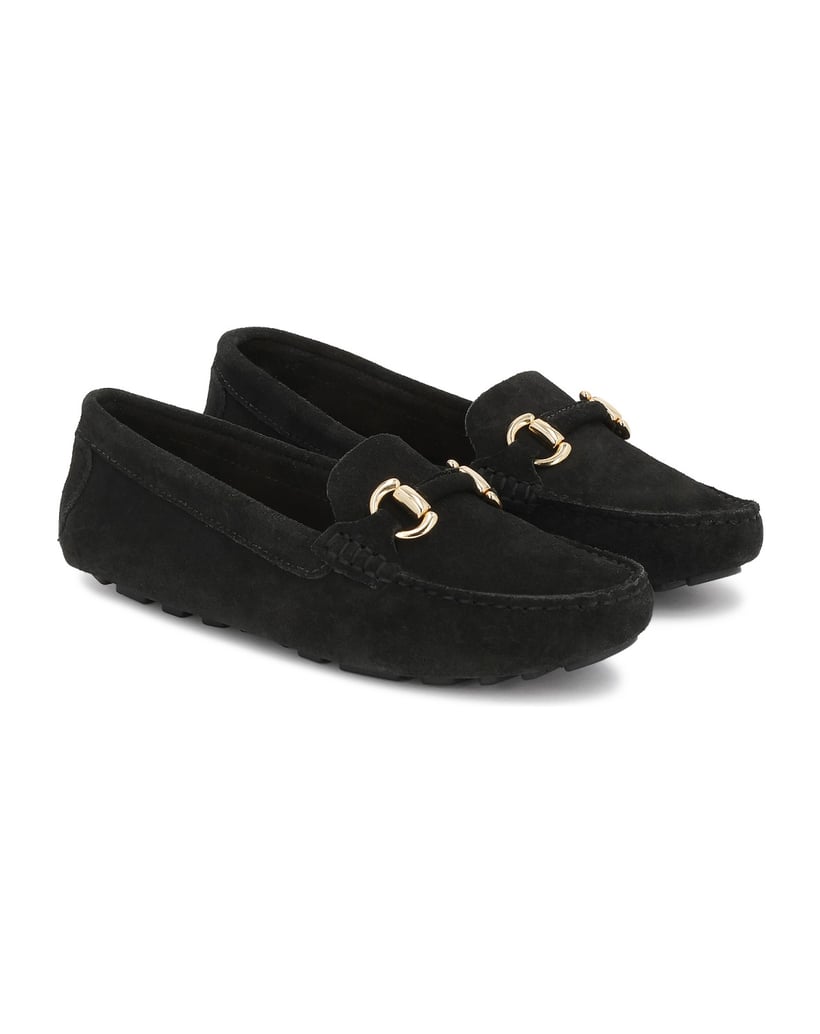 Kazar-Black-suede-moccasins-with-clutch-čierna