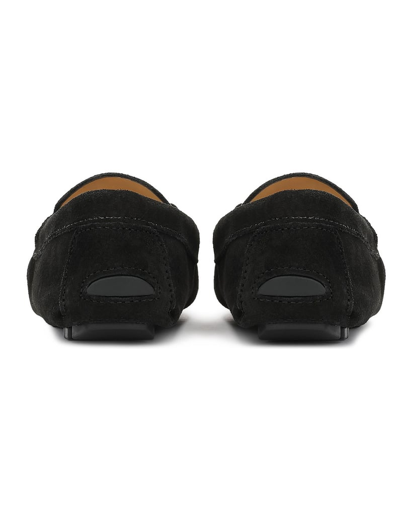 Kazar-Black-suede-moccasins-with-clutch-čierna