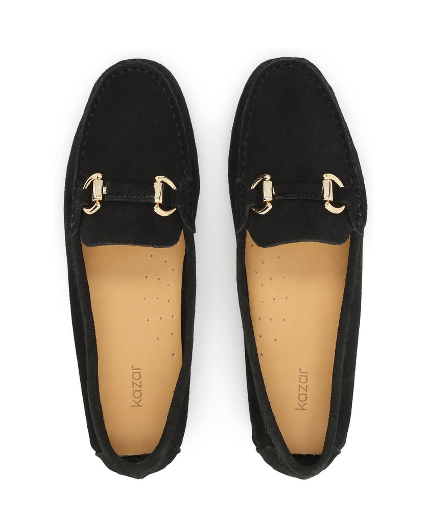 Kazar-Black-suede-moccasins-with-clutch-čierna