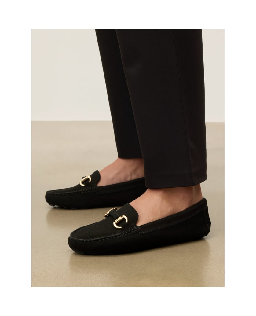 Kazar-Black-suede-moccasins-with-clutch-čierna