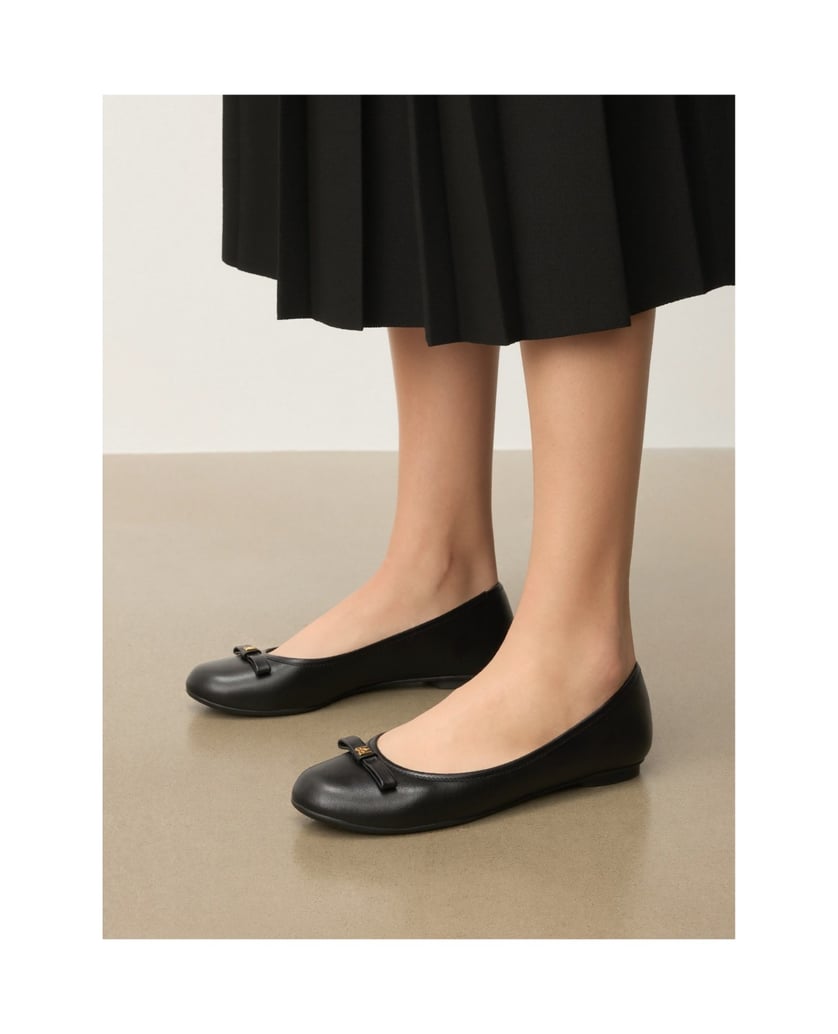 Kazar-Classic-black-ballerinas-with-bows-černá