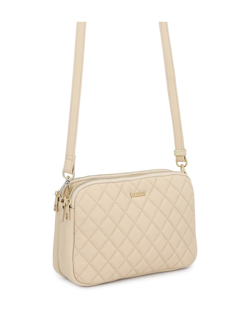 Kazar-Beige-quilted-strap-bag-béžová