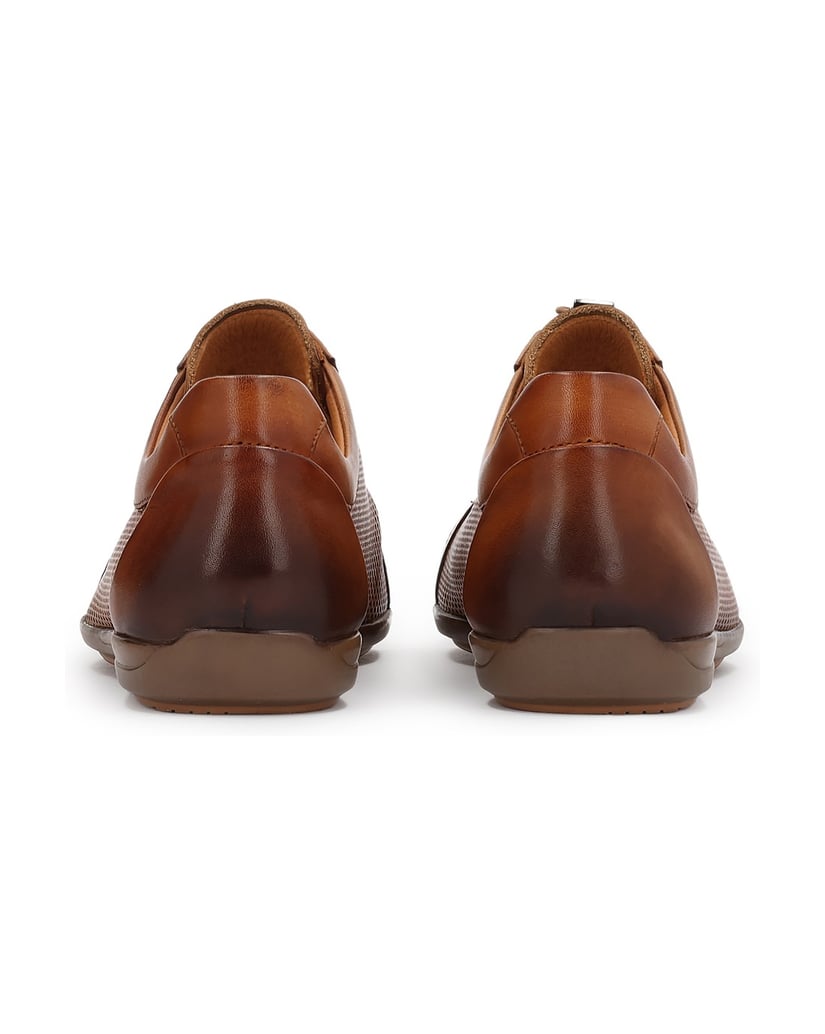 Kazar-Brown-leather-casual-shoes-with-perforated-upper-hnědá