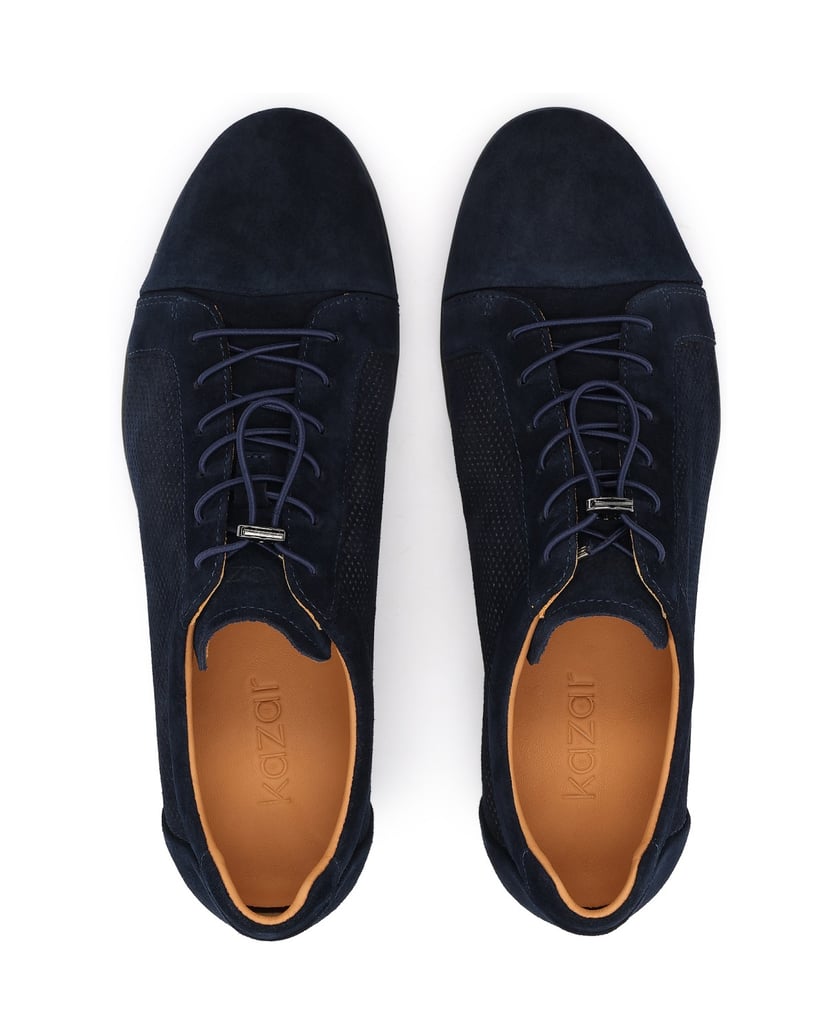 Kazar-Navy-blue-casual-shoes-with-elastic-binding-tmavá-modrá